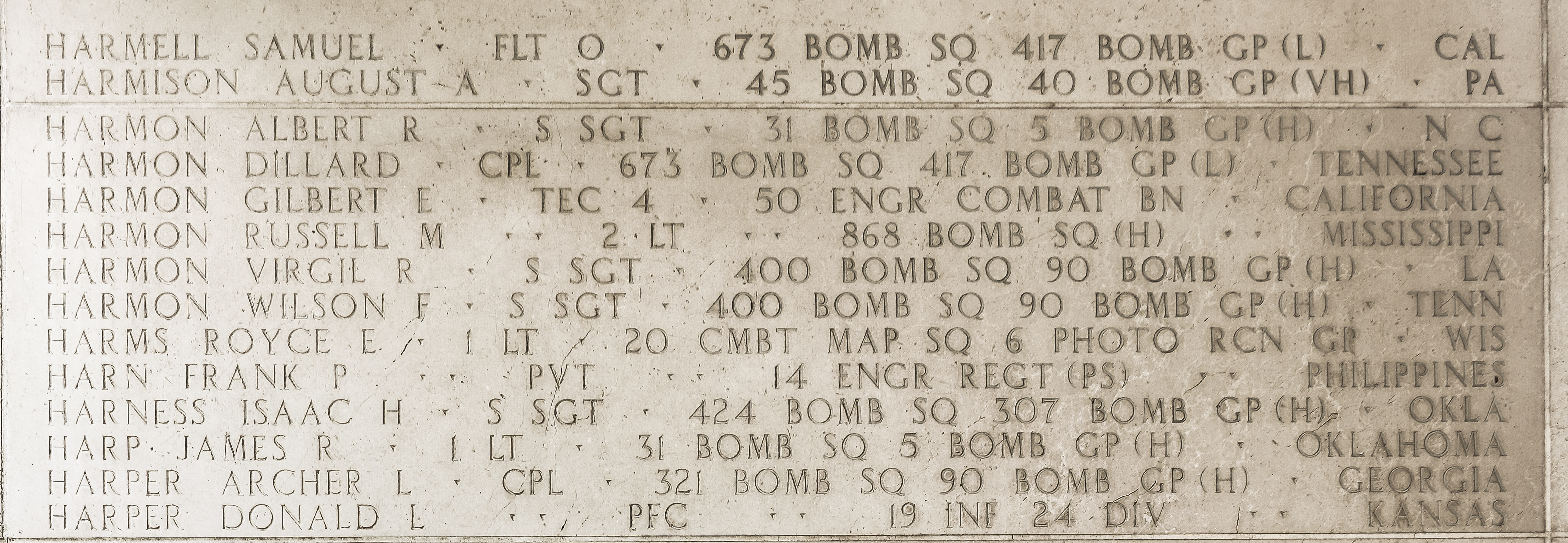 Samuel  Harmell, Flight Officer